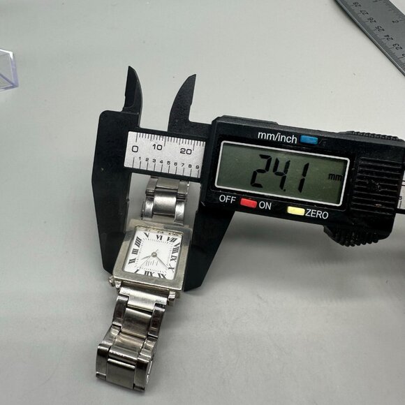 3/$30 J Jill Watch Women Silver Tone Roman Dial Rectangle Case Quartz 7.25" - Picture 8 of 11